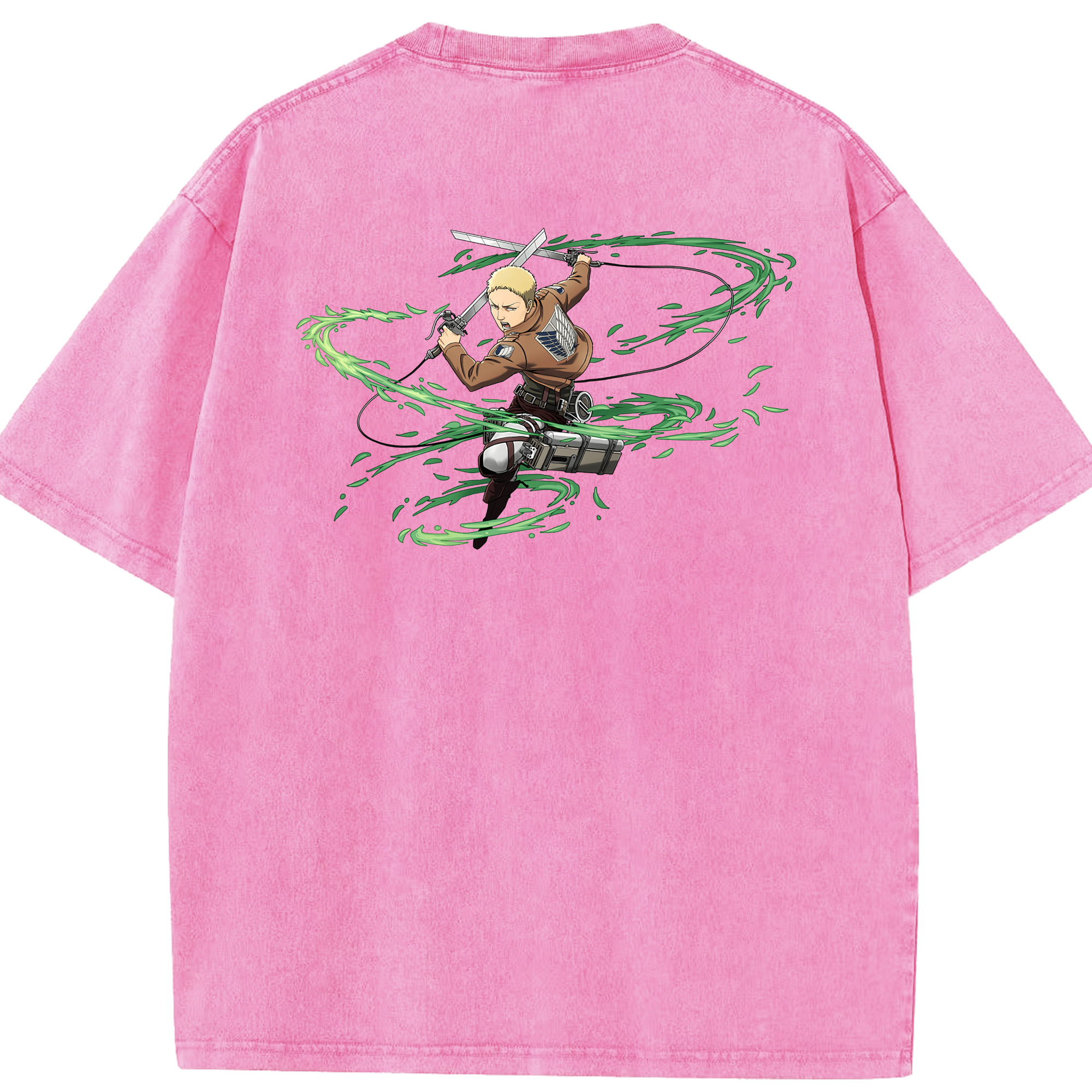 （画像用） 進撃の巨人 ライナー・ブラウン Attack on Titan Reiner Braun 綿100% ヴィンテージ風 半袖Tシャツ（背面プリント）